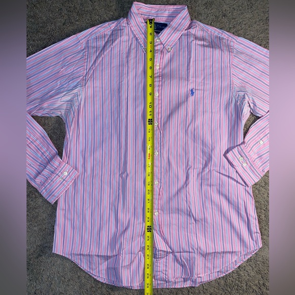 Ralph Lauren Classic Fit Button Up Down Mens Size 16.5 Pink Work Dress Shirt - Picture 7 of 11